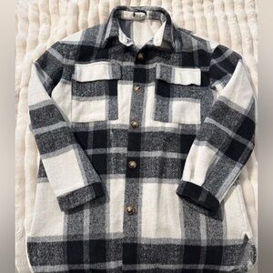 Plaid Black and White Kids Shirt